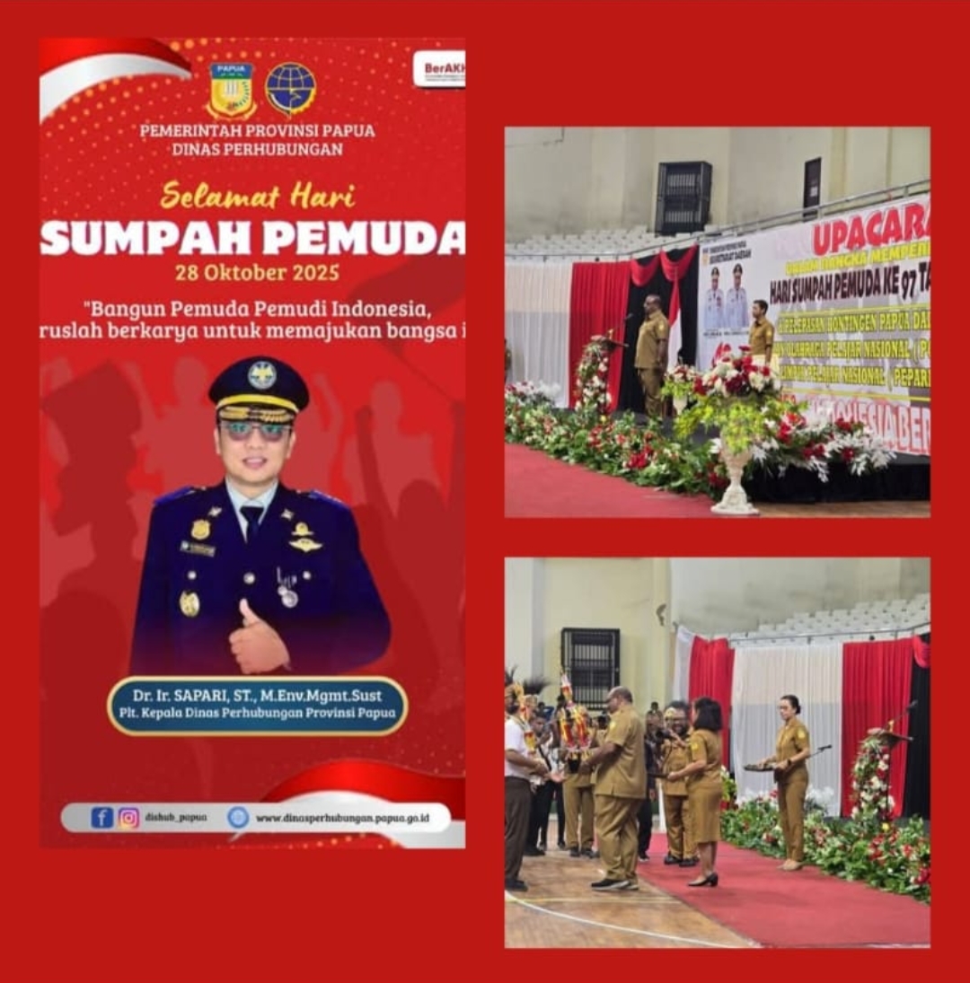 Plt. Kepala Dinas Perhubungan Provinsi Papua Mengikuti Upacara Memperingati Hari Sumpah Pemuda ke 97 Tahun 2025
